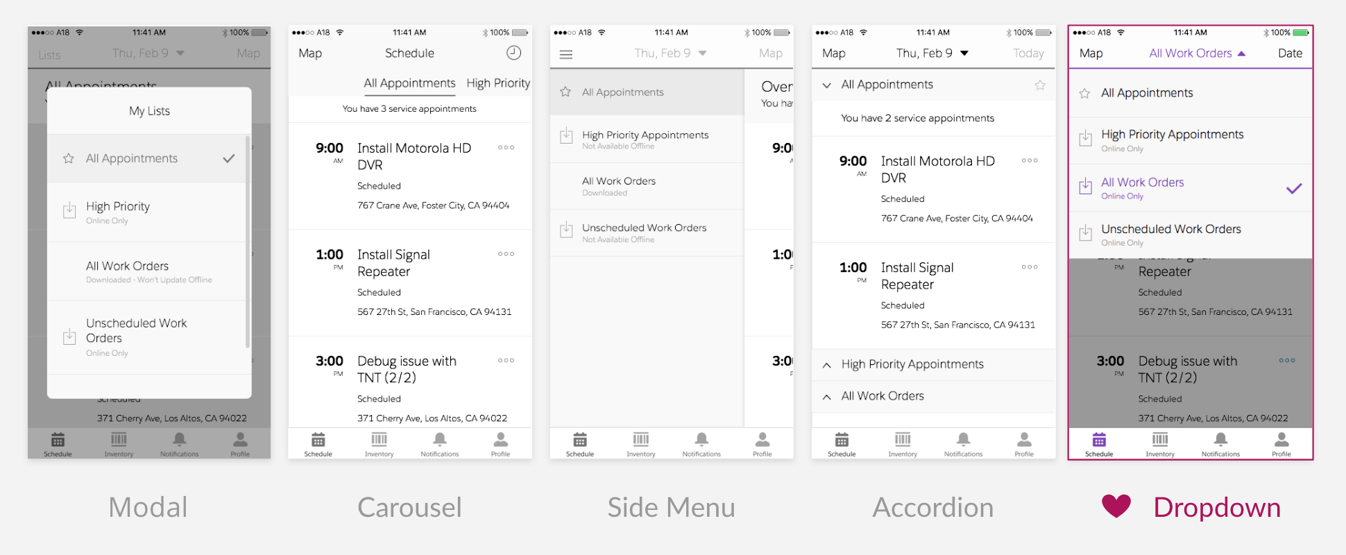 List picker explorations